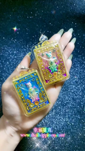 Thai Amulet 招財金箔油魅力貓護身牌 Wealth Gold Leaf Oil Charm Amulet