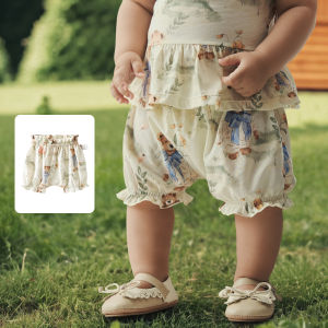 Pure Cotton Baby Pants Floral Print Thin Summer Outdoor Shorts Aqpa Children Infant Clothing Boys Girls Toddler Lantern Pants