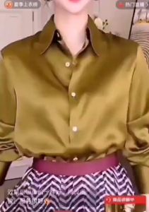 {Shipped from Manila+COD} (S-3XL) Light Luxury Silk Satin Blouse – Elegant Long Sleeve Lapel Loose Fit Multi-Color Top for Office & Formal Wear