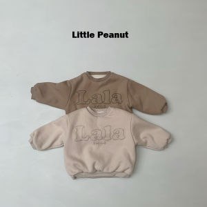 Thickened Double Layer Winter New Style LALA round Neck Sweatshirt Fleece Shirt for Boys And Girls Neutral Childrens Clothing