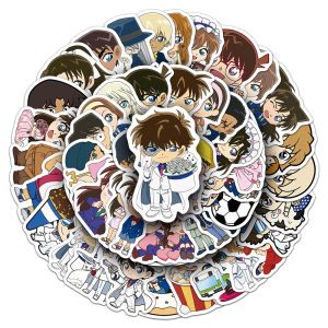 Bandai | Q Phiên Bản Anime Thám Tử Conan Miếng Dán Gói Kawaii Nhựa PVC Chống Thấm Nước Đề Can Cho DIY Mũ Bảo Hiểm Laptop Dễ Thương Đồ Bộ Miếng Dán 10/30/50 Chiếc