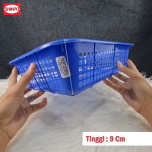 SHINPO Keranjang Plastik Persegi Medium Bakul Segi Crown Box Storage Wadah Penyimpanan Serbaguna SPO-SIP-821 Varian Warna Ukuran M SPO-SIP-821-M