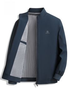 ROMON | Lormen Mens Casual Jacket Spring Autumn New Style Mid-aged Dad Business Leisure Stand Collar Workwear Administrative Coat