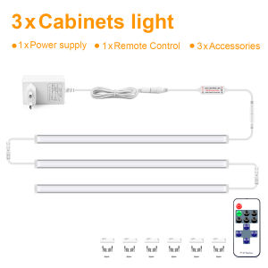Remote Control Smart Lamp 1-6pcs Light Bar Series Connection Rigid Strip Lamp Stepless Dimming 12V Kitchen Desk Wall Lighting