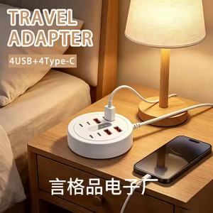 Cổng Sạc USB 8 Cổng Bộ Chia Nguồn Để Bàn Với 4 Cổng USB Và 4 Cổng Type-C Bộ Chuyển Đổi Sạc Nhanh Ổ Cắm Điện Thoại Di Động