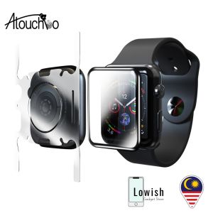 ATOUCHBO 2in1 Front & Back Protector for Apple Watch Series 8 7 41MM 45MM Series 4/5/6/SE 40MM 44MM PMMA Glass & Film