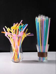 Disposable Curved Colored Straw for Beverage and Milk Tea