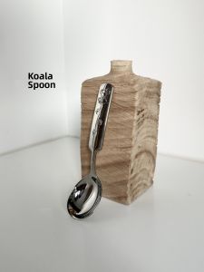 Koala Spoon 18/10 Stainless Steel Thickened Deepened Adult Soup Spoon Family Use Dining Utensils Cute Style Chinese Made