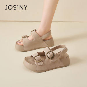 Josiny | Retro Leather Summer Sandals Heel Increase