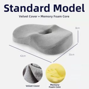 Memory Foam Velvet Office Cushion for Long Sitting Support