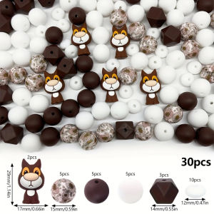 6/25/30PCS Cute Kitten Silicone Bead Set perfect for DIY handmade crafts such as keychains necklaces bracelets etc