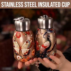 3d Embossed little Chubby Stainless Steel Insulated Cup 316 Large Capacity Stainless Steel Insulated Mug Durable And Leakproof