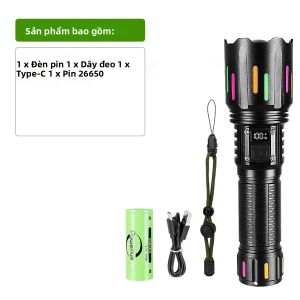 800000000LM Đèn Pin LED Cầm Tay Siêu Sáng Có Thể Sạc Lại Zoom Đèn Lồng Chiến Thuật Đèn Ngoài Trời Chống Nước Để Câu Cá Cắm Trại Săn Bắn
