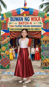 Buwan ng Wika Filipiniana Saya Long Satin Wrap-Around Skirt (SKIRT ONLY) – For Kids & Teens | Cultural Events Philippines