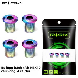 Risk | Bộ 4 Bu Lông Xích Xe Đạp Titan Dành Cho Xe Đạp Đường Trường Tương Thích Với 5800 UT6800 R8000 DA9000 R9100 105 DA Chainring