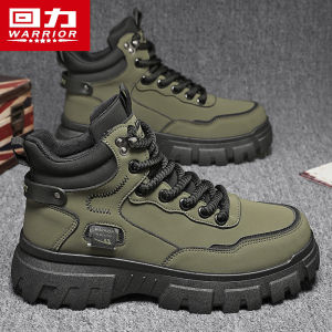 Casual High-Top Mens Martin Boots Versatile Workwear Short Boots Warrior Brand Leather PU Material Comfortable Sporty Style