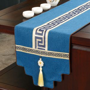 Modern New Chinese Style Table Flag Zen Classical Living Room Dining Table Tea Table Cover Luxury TV Cabinet Bed Flag