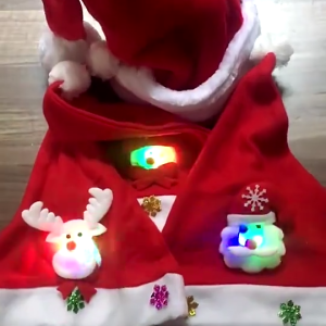 LED Christmas Hats Light Up Cap Santa Claus Hat Snowman Elk Xmas Hat for Adult Kids New Year Festive Holiday Party Supplies