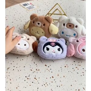 Móc khóa ví khóa kéo họa tiết nhân vật Sanrio dễ thương tiện dụng Bóp mini Kuromi Melody _ TingTing