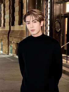 Celeb Style Doron Black Tencel Thermal Long Sleeve T-Shirt