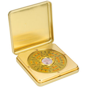 Alloy Fengshui Compass High-precision Portable Luopan Fengshui Tool Gold Color