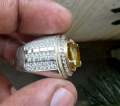 Batu Sphene Natural Sphene Greenish Yellow rainbow sphene MEMO GRI CT 3.76 Dim 10.85x8.77x5.07mm. 