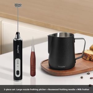 MONGDIO | Stainless Steel Milk Frother Professional Pointed Spout Milk Frothing Pitcher