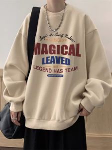 Heavyweight Oversize Cotton Sweatshirt American Style round Neck Printed Casual Youth Fashion Spring Autumn Winter Streetwear