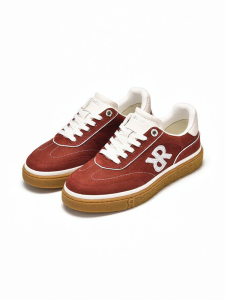 Rare | Giày Đào Tạo Nam Da Bê Nubuck Màu Đỏ Rượu