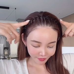 1pc Circle Stretch Flexible Comb Teeth Headband Hair Hoop Band Headband Fixed Hair Stretch Sports Hair Comb Hair Flyaway Tamer