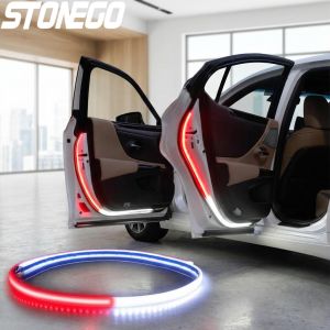 LED Car Door Opening Warning Light Strip 120cm Atmosphere Decor Ambient Lamp Safety Auto Accessory