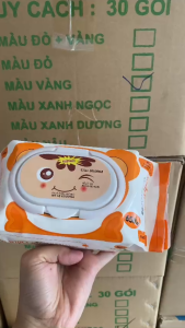 THÙNG 30 GÓI KHĂN ƯỚT GẤU 650GRAM CAO CẤP KHÔNG MÙI BẢN LỚN-KHÔNG PARAPEN