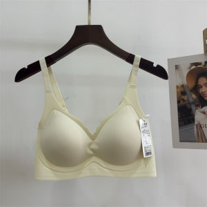 Comfortable Thickened Smooth Wireless Bra Womens Underwear Gathered Young Women U-Style Fixed Strap Three-quarter Cup
