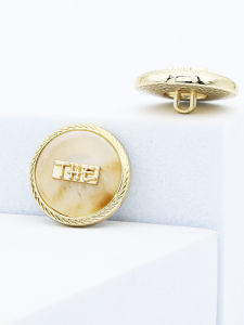 Luxurious Hand-Sewn Woolen Coat Buttons Elegant Three-Part Set Fashionable Letter Embroidery Ladies Accessory by Canna