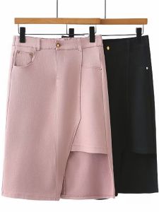 กระโปรงยีนส์ทรงเอเอวสูง ทรงเข้ารูป กระโปรงทรงเอ ทรงเข้ารูป กระโปรงยาวปานกลาง ฤดูใบไม้ผลิและฤดูร้อน 2025 แฟชั่นเกาหลี