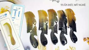 Lược sừng chuôi khía đôi cá Uyên Ương  (Size: XL-20cm) - COH194- Tuấn Đức Mỹ Nghệ