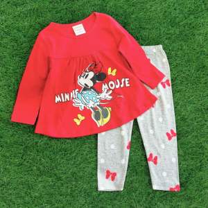 (9-23kg) Bộ dài tay bé gái - thun borip dáng babydoll chất vải borip sọc đẹp co giãn mềm hình in sắc nét (941)