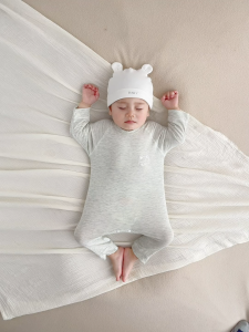 ผ้าโมดอลจากธรรมชาติ ชุดเด็กทารกแขนยาวสำหรับฤดูร้อน นุ่มสบายเย็นสบาย ชุดใส่ในห้องแอร์ ปลอดภัยดีต่อสุขภาพ