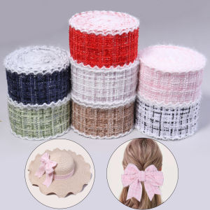 3yards/roll Elegant Plaid Ribbons 4cm Lattice Fabric Ribbon For DIY Gift Wrapping Bow Crafts Sewing Supplies Accessories