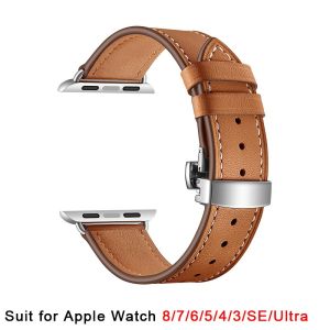 Leather Strap for Apple Watch Band 45mm 41mm 44mm 40mm 42mm 38mm Ultra 49mm Watchband for Iwatch Series 8 7 SE 6 5 4 3 Bracelet