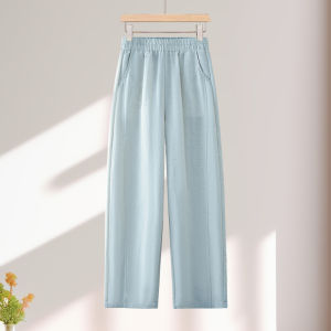 Fashionable Anti-Aging Linen Wide Leg Knife Pants Nine Points Casual Pants Thin Loose Small Stature Women Summer Casual Pants