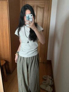 Áo Thun Cotton Tay Ngắn Mùa Hè Cho Nữ Dáng Ôm Vừa Vặn Chất Liệu Cotton Cao Cấp Thời Trang Thường Ngày Cổ Tròn Phong Cách Hàn Quốc