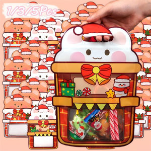 🎄Ready Stock🎄 5pcs Cute Cartoon Animal Bags Candy Snack Plastic Packaging Self-lock Zipper Birthday Festival Party Kid Gift Pouch