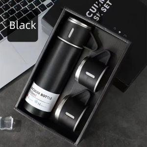 304 Stainless 500ml Steel Vacuum Insulated Water Bottle Business Style Travel Thermal Mug Portable Coffee Bottle Office Gift Set