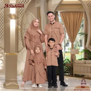 Baju Muslim Pria Lengan Pendek Lebaran Koko Kurta Dewasa Remaja Laki Ukuran S 3XL 4XL Warna Coklat Milo Ar-Rahmah