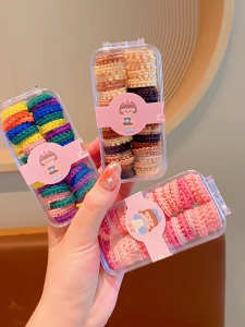Kids Hair Tie Baby Kids  High Elastic Hair Rope Colourful Mini Cilp Kids Accessories Sekolah School Student Pengikat Rambut 儿童不伤发发圈