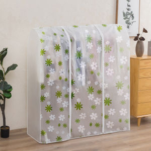 Floor Drying Rack Single Rod Double Poles Coat Rack Dust Cover Transparent Hanger Cover Clothes Cover Clothing Storage Bag