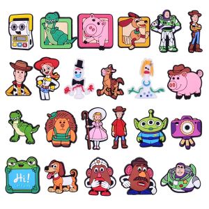 Mesuca | 23 Chiếc Toy Story Dây Đeo Giày Buzz Lightyear Clog Sandal Dây Đeo Tay Túi Trang Trí PVC Hoạt Hình Khóa Phụ Kiện