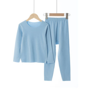 Thickened Fleece Warmth Underwear Set for Kids Toddler Boys Girls Winter Clothes Seamless Brushed Finish Baby Boys Girls