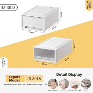 Drawered Plastic Transparent Clothing Storage Organizer